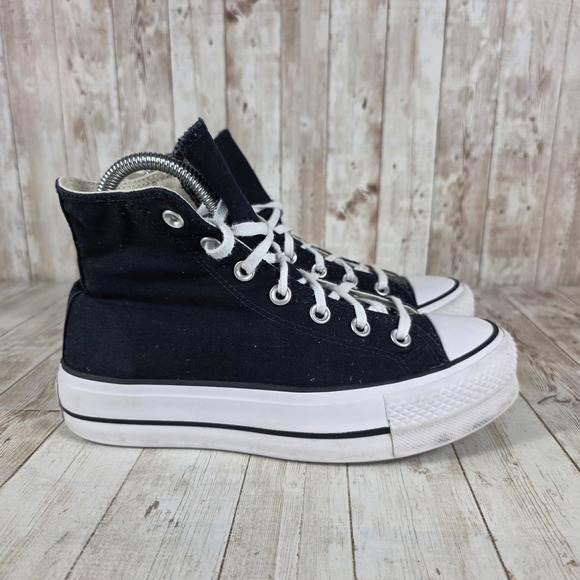 Converse Chuck Taylor All Star Lift Platform High Top Black Sneakers Shoes - Picture 1 of 8